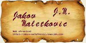 Jakov Maletković vizit kartica